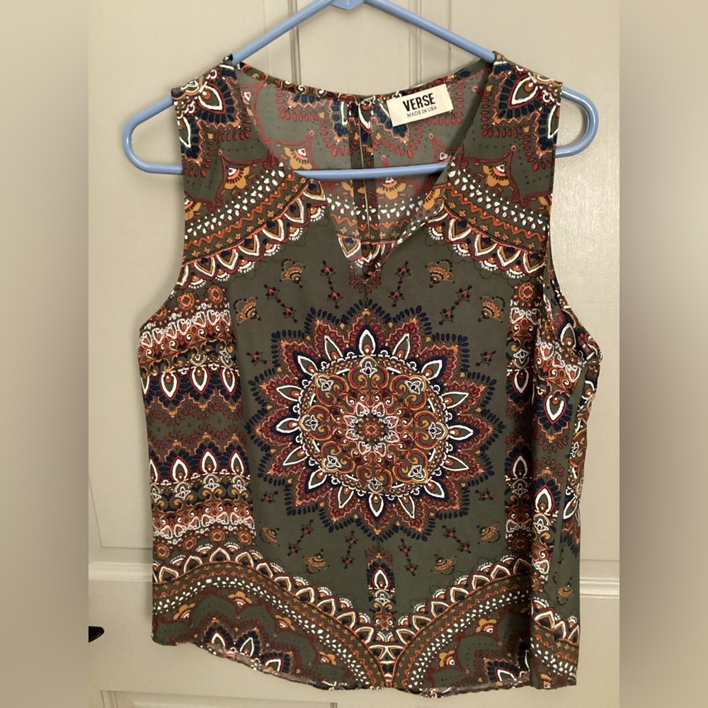 Women's Green Patterned Top